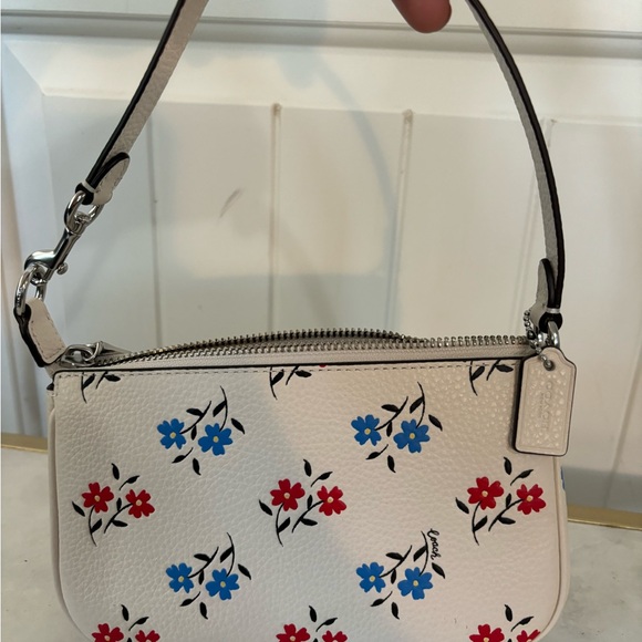 COACH Nolita 19 with Floral Print Handbag purse minibag color: chalk floral - Picture 6 of 10